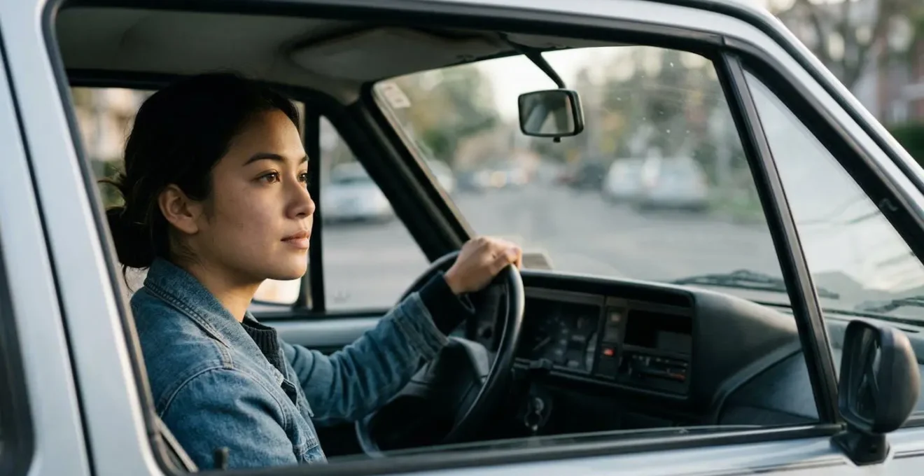 Jeune conducteur evaluant les options d'assurance automobile pour une decision economique