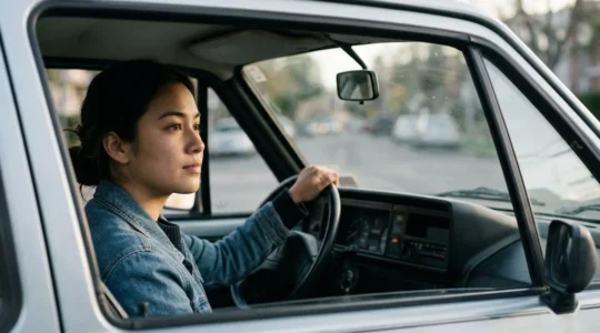 Jeune conducteur evaluant les options d'assurance automobile pour une decision economique