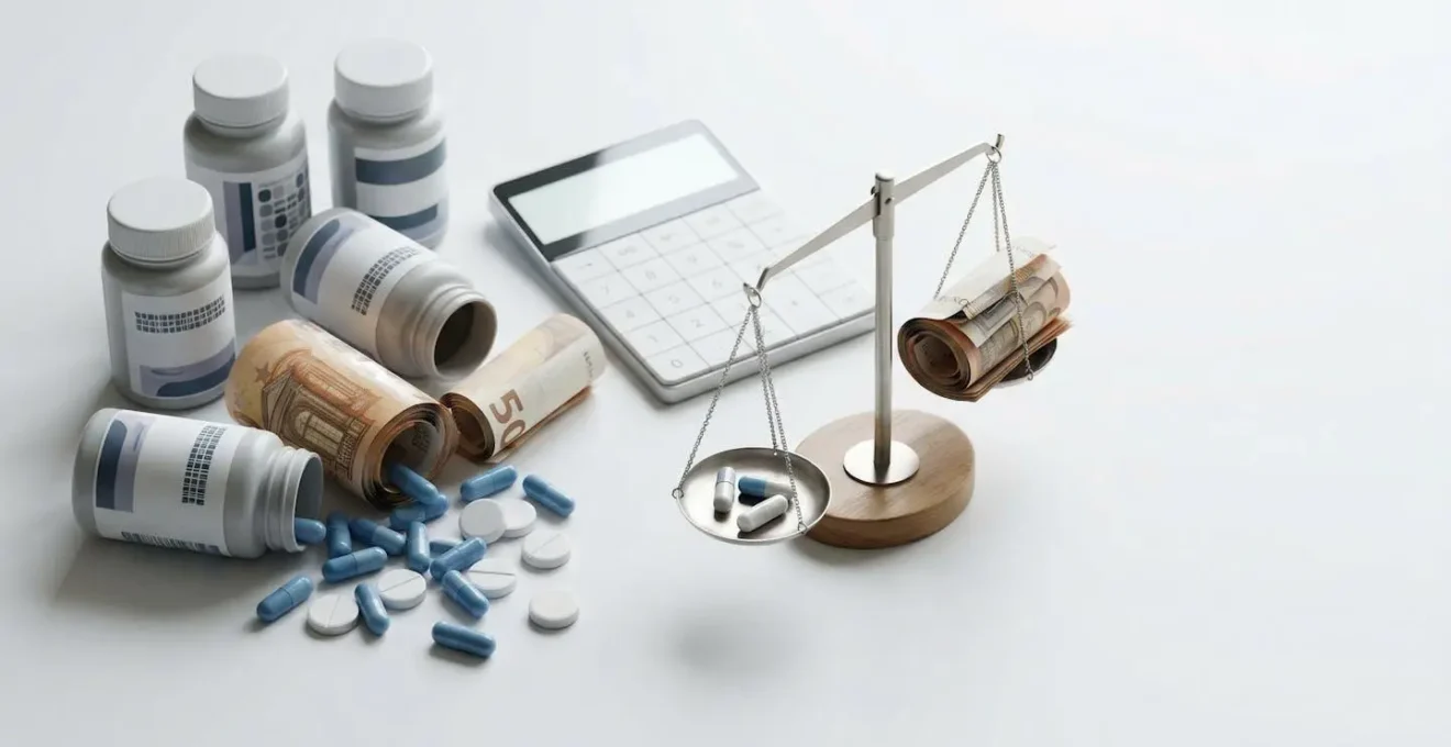 Illustration symbolique du ticket modérateur en pharmacie et de l'importance d'une bonne mutuelle santé