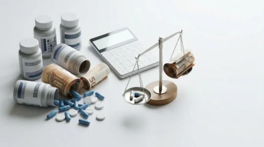 Illustration symbolique du ticket modérateur en pharmacie et de l'importance d'une bonne mutuelle santé
