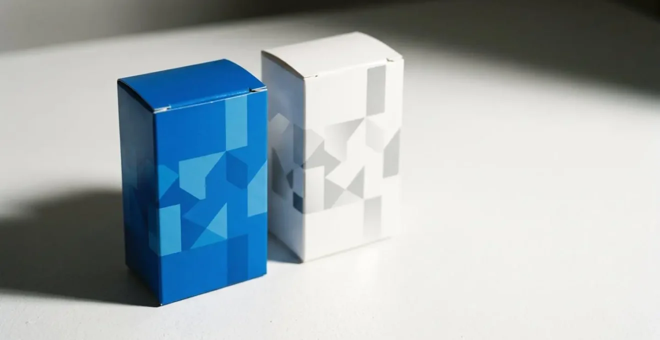 Deux boîtes de médicaments côte à côte sur une surface neutre illustrant la différence de prix entre générique et princeps