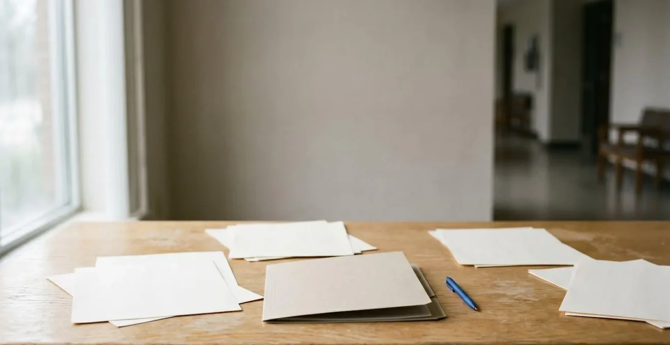 Documents administratifs et formulaires de dépôt de plainte sur un bureau de commissariat