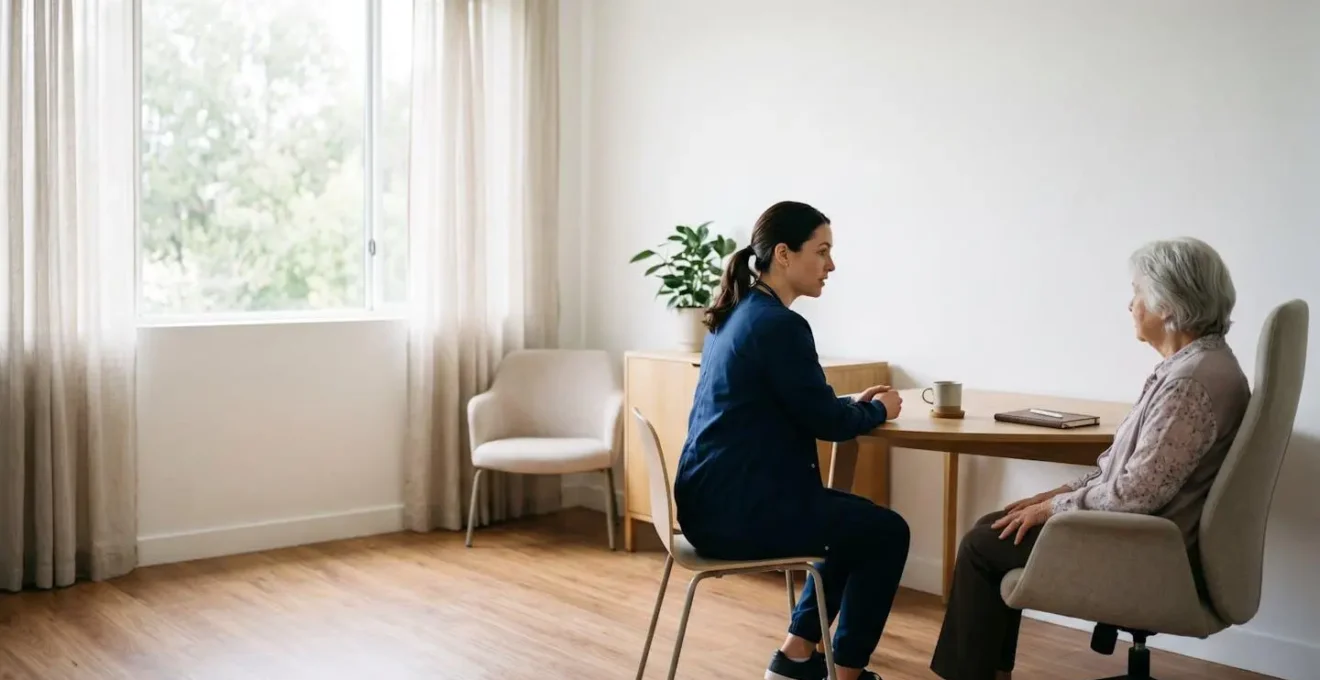 Scène d'évaluation médicale pour déterminer le niveau d'autonomie d'un patient