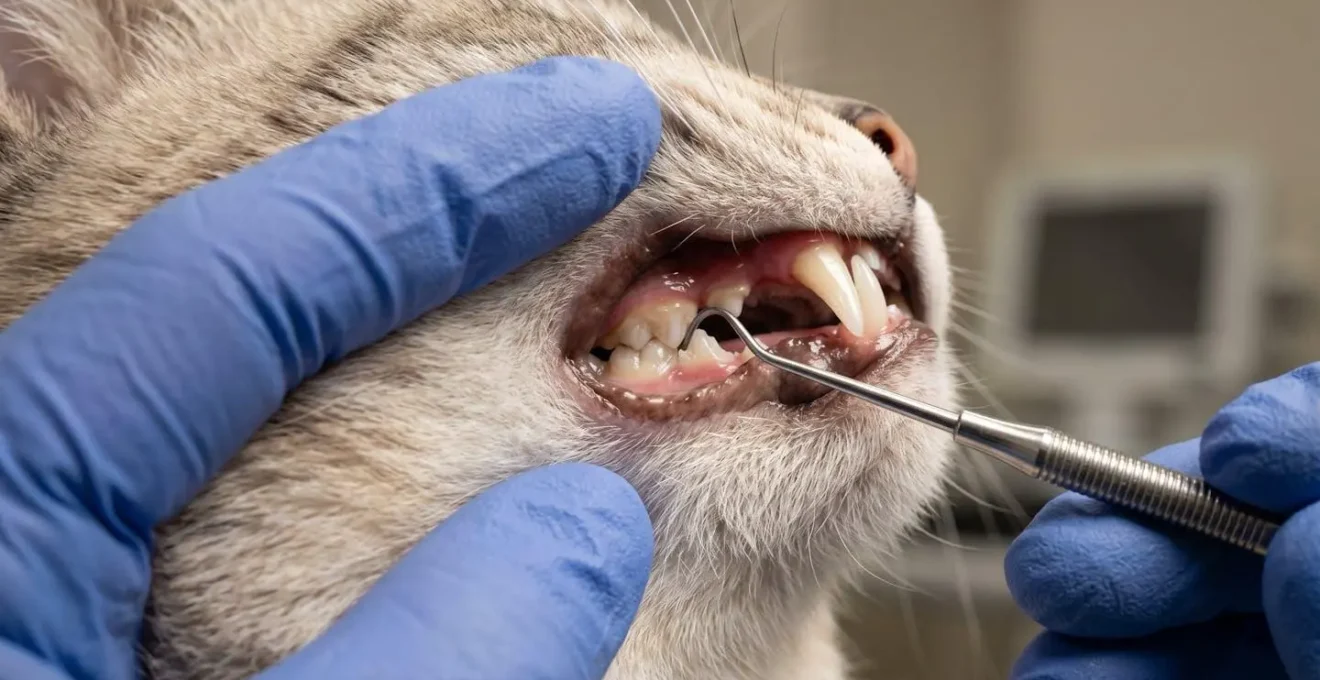Gros plan sur des soins vétérinaires préventifs pour chat